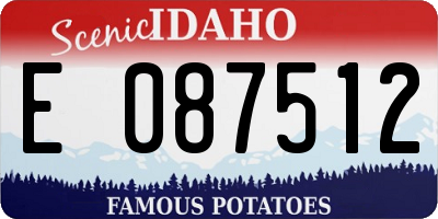 ID license plate E087512