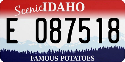ID license plate E087518