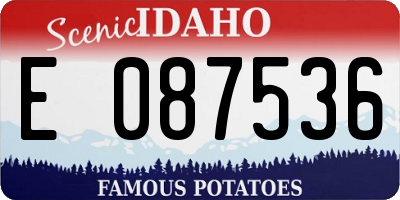 ID license plate E087536
