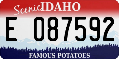 ID license plate E087592