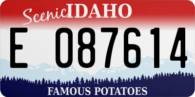 ID license plate E087614