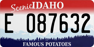 ID license plate E087632
