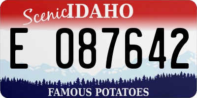 ID license plate E087642