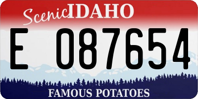 ID license plate E087654
