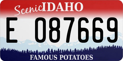 ID license plate E087669