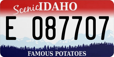 ID license plate E087707