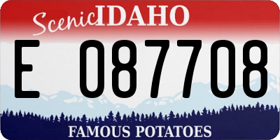 ID license plate E087708