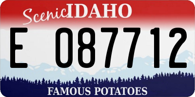 ID license plate E087712