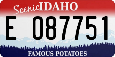 ID license plate E087751