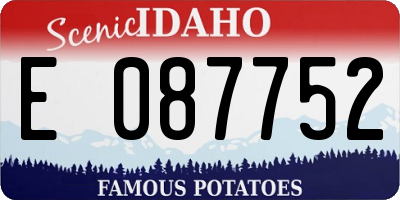 ID license plate E087752
