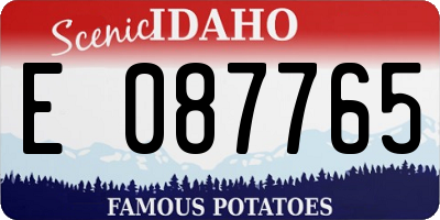 ID license plate E087765