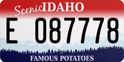 ID license plate E087778