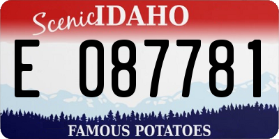 ID license plate E087781