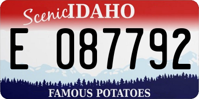 ID license plate E087792
