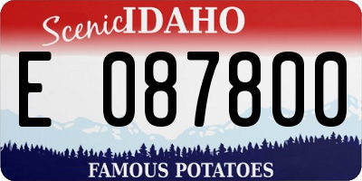 ID license plate E087800