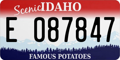 ID license plate E087847