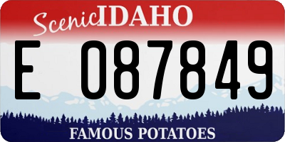 ID license plate E087849