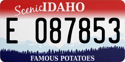 ID license plate E087853