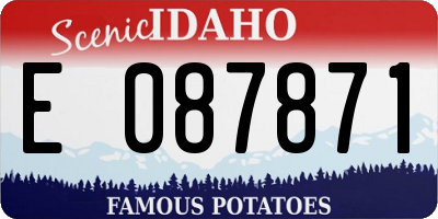ID license plate E087871