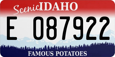 ID license plate E087922