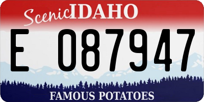 ID license plate E087947