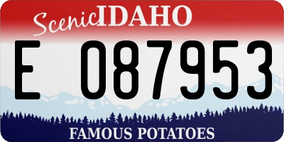 ID license plate E087953