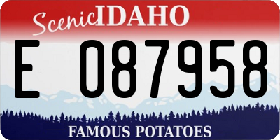 ID license plate E087958