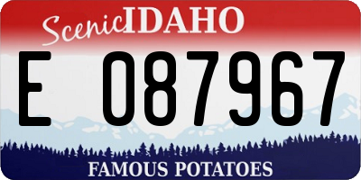 ID license plate E087967