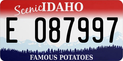 ID license plate E087997