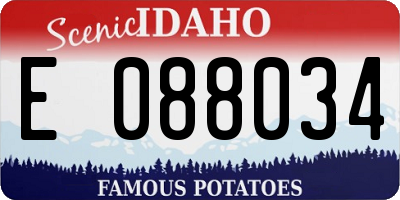 ID license plate E088034