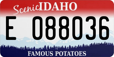 ID license plate E088036