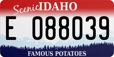 ID license plate E088039