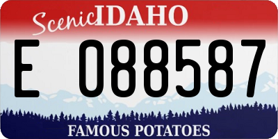 ID license plate E088587