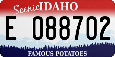ID license plate E088702