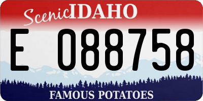 ID license plate E088758