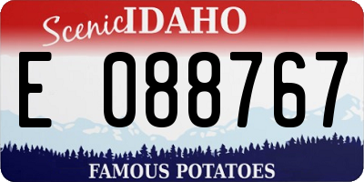 ID license plate E088767