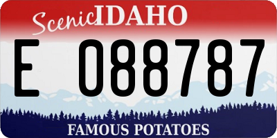 ID license plate E088787