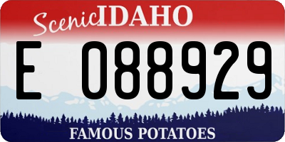 ID license plate E088929