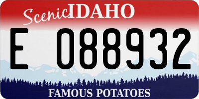 ID license plate E088932