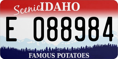 ID license plate E088984