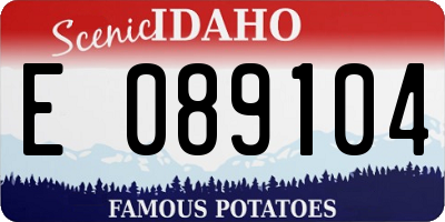ID license plate E089104