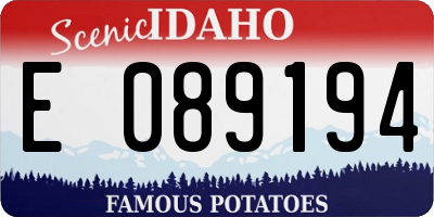 ID license plate E089194
