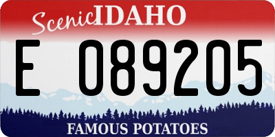 ID license plate E089205