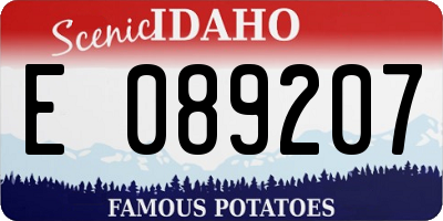 ID license plate E089207