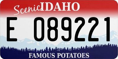 ID license plate E089221