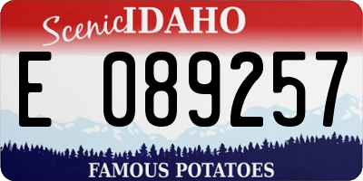 ID license plate E089257