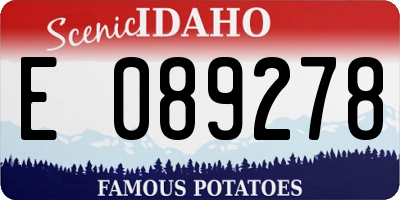 ID license plate E089278