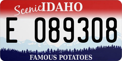 ID license plate E089308