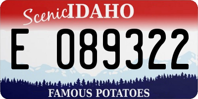ID license plate E089322