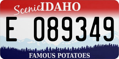 ID license plate E089349